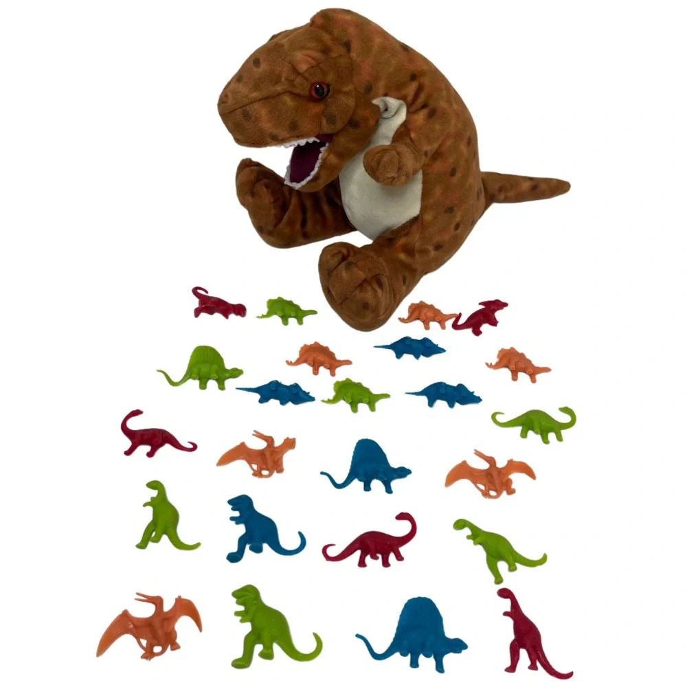 Dinosaur T-Rex Plush Action Figures Lot Y2K Vintage Toy Set 25 Pc Animals Bundle